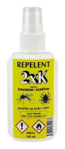 Repelent 2xK sprej proti komárom a kliešťom 100 ml