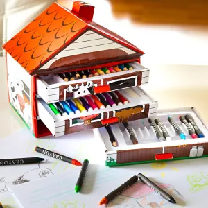 40dielny domček s kresliacimi potrebami 
