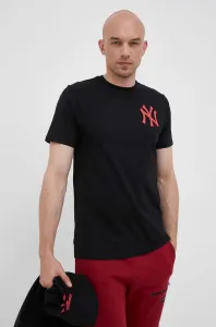 Bavlnené tričko 47brand MLB New York Yankees čierna farba, s potlačou #8658776