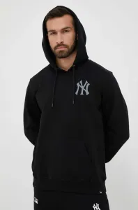 Mikina 47brand MLB New York Yankees pánska, čierna farba, s kapucňou, s potlačou #8662563