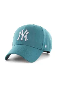 Bavlnená šiltovka 47brand Mlb New York Yankees zelená farba, s nášivkou #1012980