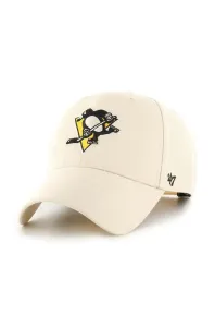 Šiltovka s prímesou vlny 47brand NHL Pittsburgh Penguins béžová farba, s nášivkou #6725790