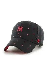 Bavlnená čiapka 47brand MLB New York Yankees čierna farba, vzorovaná