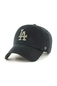 Bavlnená šiltovka 47brand MLB Los Angeles Dodgers čierna farba, s nášivkou #8661605