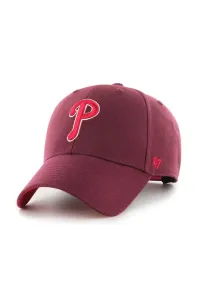 Bavlnená šiltovka 47brand MLB Philadelphia Phillies bordová farba, s nášivkou