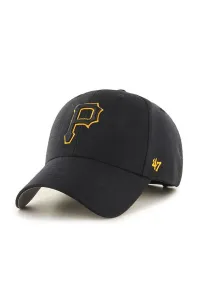 Čiapka 47brand MLB Pittsburgh Pirates čierna farba, s nášivkou