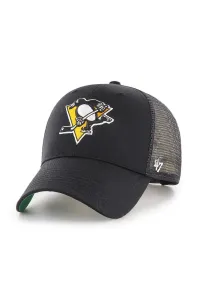 Čiapka 47brand NHL Pittsburgh Penguins čierna farba, s nášivkou,  H-BRANS15CTP-BKB