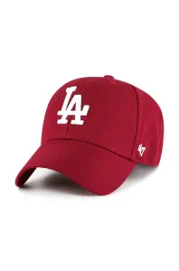 Šiltovka s prímesou vlny 47brand MLB Los Angeles Dodgers červená farba, s nášivkou