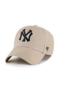 Šiltovka s prímesou vlny 47brand MLB New York Yankees béžová farba, s nášivkou #8764429