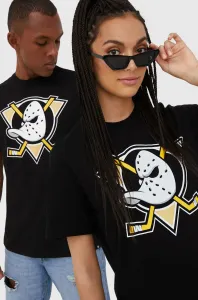 Bavlnené tričko 47brand Mlb Anaheim Ducks NHL čierna farba, s potlačou