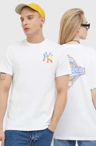 Bavlnené tričko 47brand MLB New York Yankees biela farba, s potlačou #8661233