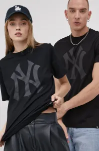 Bavlnené tričko 47 brand MLB New York Yankees čierna farba, jednofarebné, BB017TEMIME544089JK