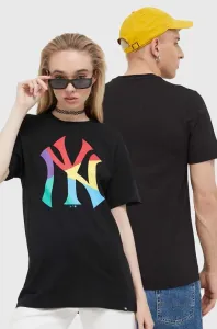 Bavlnené tričko 47brand MLB New York Yankees čierna farba, s potlačou