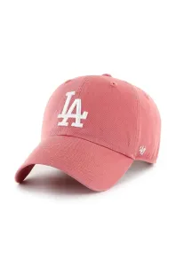 Bavlnená šiltovka 47brand MLB Los Angeles Dodgers ružová farba, s nášivkou, B-RGW12GWSNL-IRA
