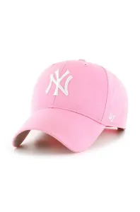 Čiapka 47 brand Mlb New York Yankees ružová farba, s nášivkou, B-RAC17CTP-RSA