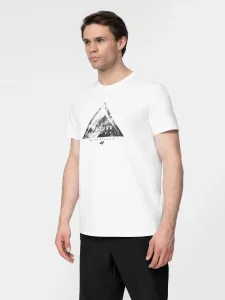 4F MEN'S T-SHIRT Pánske tričko, biela, veľkosť S