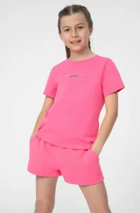 Detské bavlnené tričko 4F fialová farba #8561479