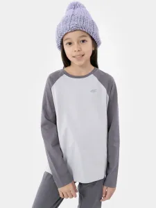 Detské bavlnené tričko 4F šedá farba, #2568184
