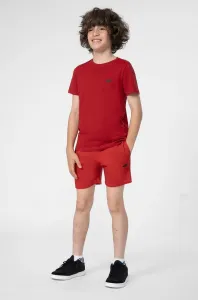 Detské krátke nohavice 4F červená farba, jednofarebné #8701503