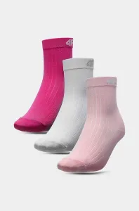 Detské ponožky 4F 3-pak ružová farba