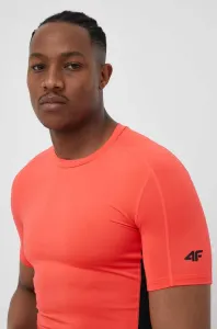 Tréningové tričko 4F červená farba, jednofarebné #8464120