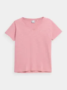 Bavlnené tričko 4F ružová farba,