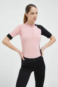 Cyklistické tričko 4F ružová farba, s polorolákom