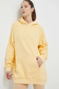 Mikina 4F dámska, žltá farba, s kapucňou, jednofarebná #8900491