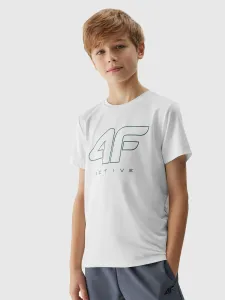 Chlapčenské rýchloschnúce športové tričko - biele