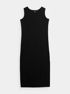 Šaty 4F čierna farba, maxi, rovný strih #6199234