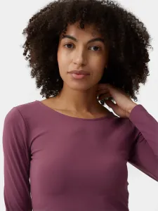 Tričko s dlhým rukávom 4F dámsky, fialová farba, holý chrbát #5659902