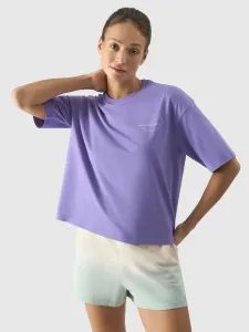 Dámske oversize tričko s potlačou - fialové