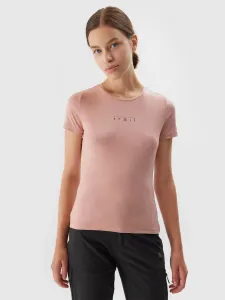 Dámske regular tričko s potlačou - púdrovo ružové