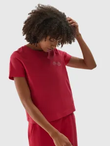 Dámske tričko s potlačou z organickej bavlny - červené