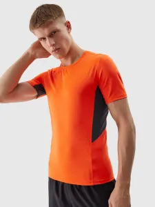 Pánske slim tréningové tričko z recyklovaných materiálov - oranžové