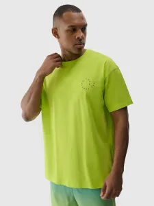 Pánske oversize tričko s potlačou - zelené