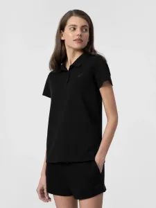 4F WOMEN'S T-SHIRT Dámske tričko s golierom, čierna, veľkosť L