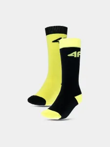 Chlapčenské lyžiarske ponožky (2-pack) - limetkové/čierne