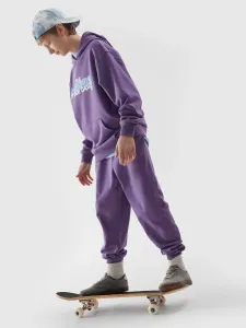 Chlapčenské teplákové nohavice typu jogger - fialové