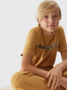Chlapčenské tričko s potlačou - hnedé