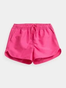 Detské krátke nohavice 4F ružová farba, jednofarebné, nastaviteľný pás #3672155