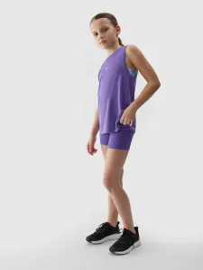Dievčenské krátke športové legíny - fialové