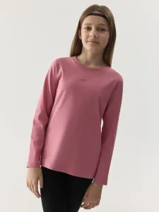 Dievčenské regular tričko s dlhým rukávom - ružové #9044329