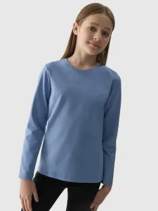 Dievčenské regular tričko s dlhým rukávom - tmavomodré