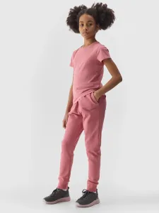 Dievčenské teplákové nohavice typu jogger - ružové #9295582