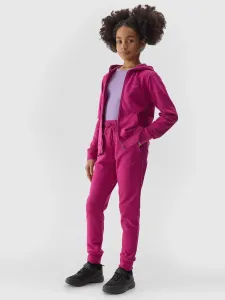 Dievčenské teplákové nohavice typu jogger - ružové #9295583