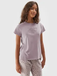 Dievčenské tričko s potlačou - béžové #8096188