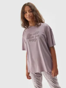 Dievčenské tričko s potlačou - béžové #8096191
