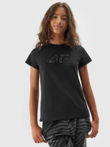 Dievčenské tričko s potlačou - čierne #8096190