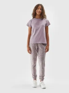 Dievčenské velúrové nohavice typu jogger - viacfarebné #8161011